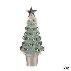 Christmas Tree Krist+ 18CH315/IRIDESCENT Green polypropylene PET Plastic Christmas Tree 12,2 x 30 x 12,2 cm (12 Units)