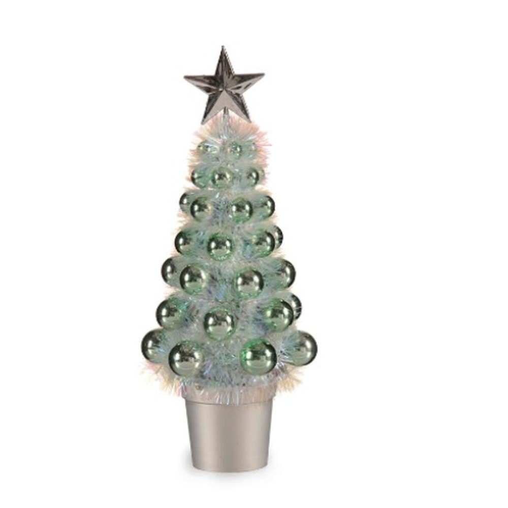 Christmas Tree Krist+ 18CH315/IRIDESCENT Green polypropylene PET Plastic Christmas Tree 12,2 x 30 x 12,2 cm (12 Units)