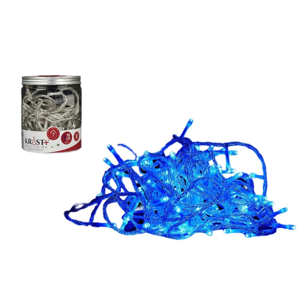 LED-Lichterkette Krist+ 8M100LED-B 3,6 W Blau 8 m 10 x 11 x 10 cm (6 Stück)
