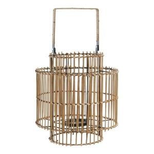 Kerzenschale DKD Home Decor natürlich Metall Bambus 30 x 30 x 32 cm