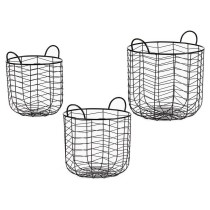 Lot de paniers Gift Decor B2609 Noir Métal 40 x 42,5 x 40 cm