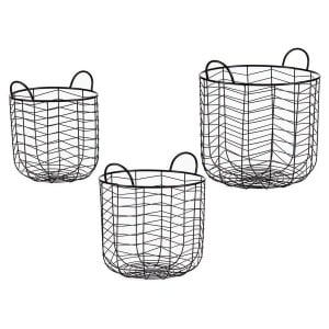 Lot de paniers Gift Decor B2609 Noir Métal 40 x 42,5 x 40 cm