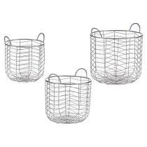 Lot de paniers Gift Decor B2609 Argenté Argent Métal 40 x 42,5 x 40 cm