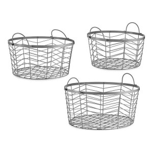 Lot de paniers Gift Decor Argenté Argent Métal 40 x 18 x 40 cm