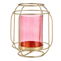 Kerzenschale Gift Decor SW120663A Rosa Gold Metall Glas 19 x 20 x 19 cm Laterne