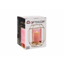 Kerzenschale Gift Decor SW120663A Rosa Gold Metall Glas 19 x 20 x 19 cm Laterne