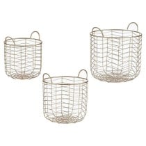 Lot de paniers Gift Decor B2609 Doré Métal 40 x 42,5 x 40 cm
