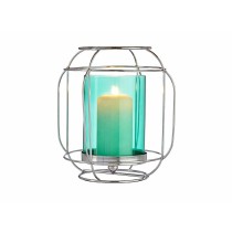Kerzenschale Gift Decor SW120663B Blau Silberfarben Silber Metall Glas 19 x 20 x 19 cm Laterne