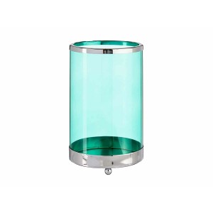 Kerzenschale Gift Decor SW120613B Blau Silberfarben Silber Metall Glas 12,2 x 19,5 x 12,2 cm Zylinder