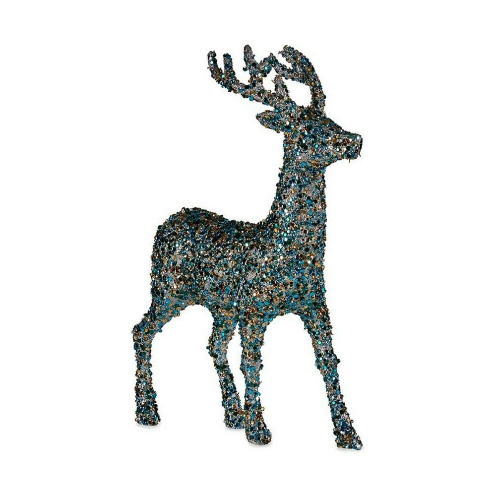 Weihnachts-Rentier Krist+ R201-068Z-6 Blau Gold Rentier 15 x 45 x 30 cm