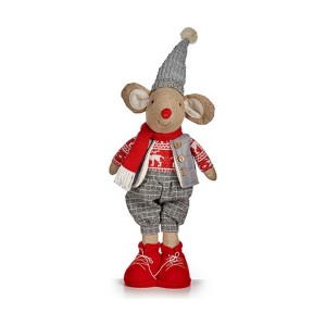 Décorations de Noël Krist+ Blanc Rouge Gris Crème Souris Noël 48 cm 16 x 60 x 20 cm