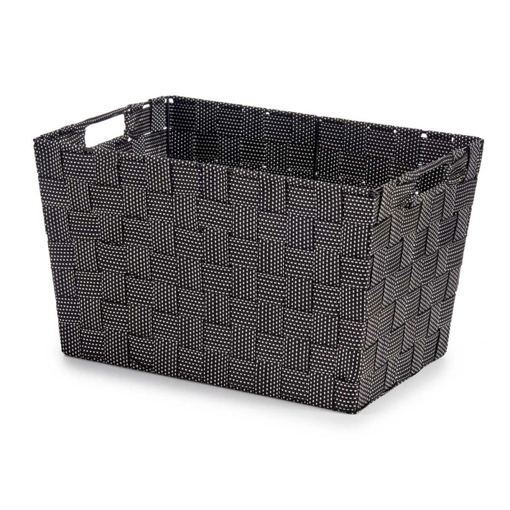 Storage Box Kipit A3-6875 Black Polyester Cloth Braiding 10 L 35 x 20 x 25 cm 25 x 20 x 35 cm (12 Units)