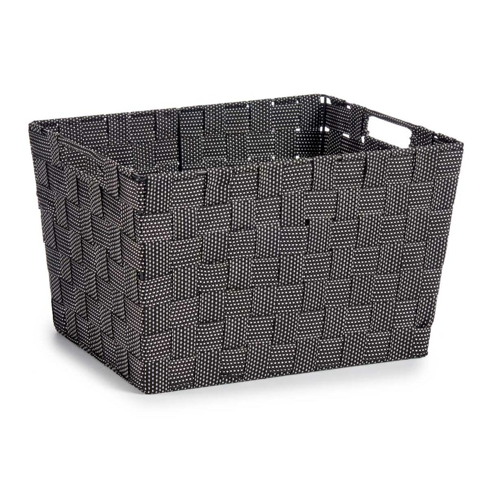 Storage Box Kipit A3-6875 Black Polyester Cloth Braiding 10 L 35 x 20 x 25 cm 25 x 20 x 35 cm (12 Units)