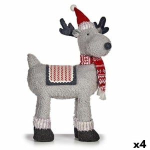 Weihnachts-Rentier Krist+ FG09-PX21385A Weiß Rot Grau Weihnachts-Rentier 22 x 47 x 45 cm (4 Stück)
