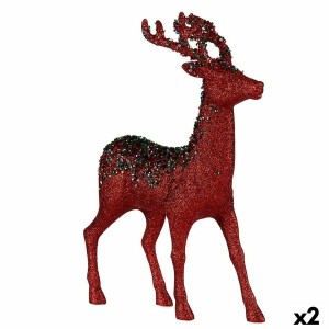 Christmas Reindeer Krist+ 7059/18-WDP2-7 Red Christmas Reindeer 15 x 45 x 30 cm (2 Units)