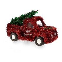 Christmas bauble Krist+ 18CH422 Red Green Van 15 x 18 x 27 cm Tinsel (8 Units)