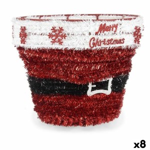 Christmas bauble Krist+ 19CD070 White Black Red Basket 27 x 22 x 27 cm Tinsel (8 Units)