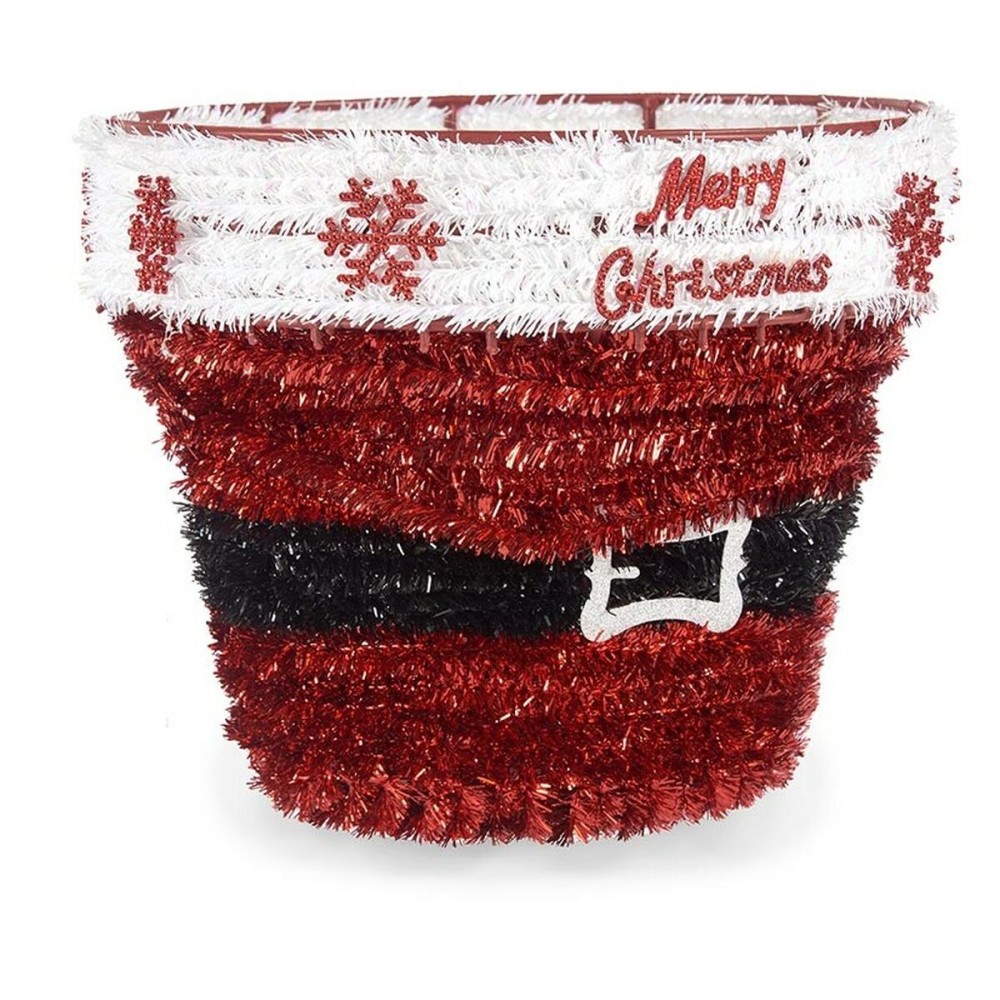 Christmas bauble Krist+ 19CD070 White Black Red Basket 27 x 22 x 27 cm Tinsel (8 Units)