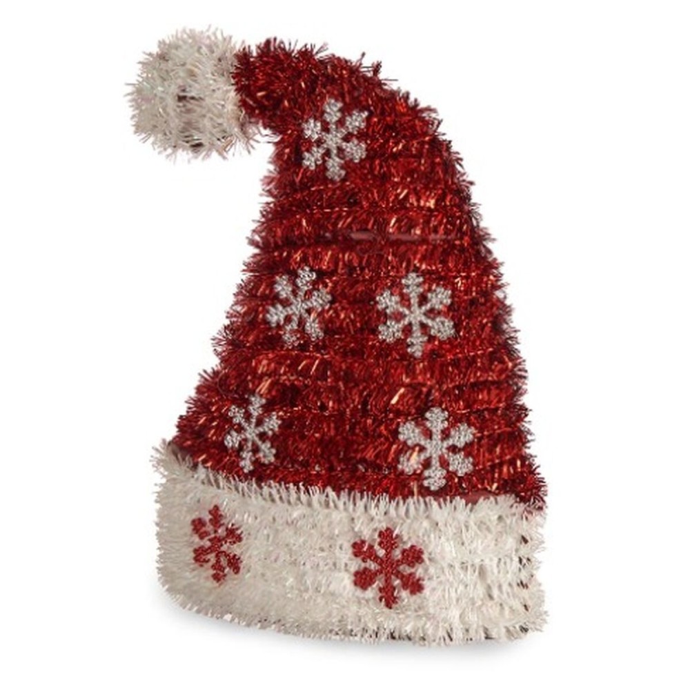 Bonnet de Père Noël Krist+ 19CD063 Blanc Rouge Argent Bonnet de Père Noël 17 x 23 x 9,5 cm guirlande (12 Unités)