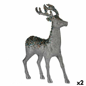 renne de noël Krist+ 7059/18-WDP2-6 Argenté Argent renne de noël 15 x 45 x 30 cm (2 Unités)