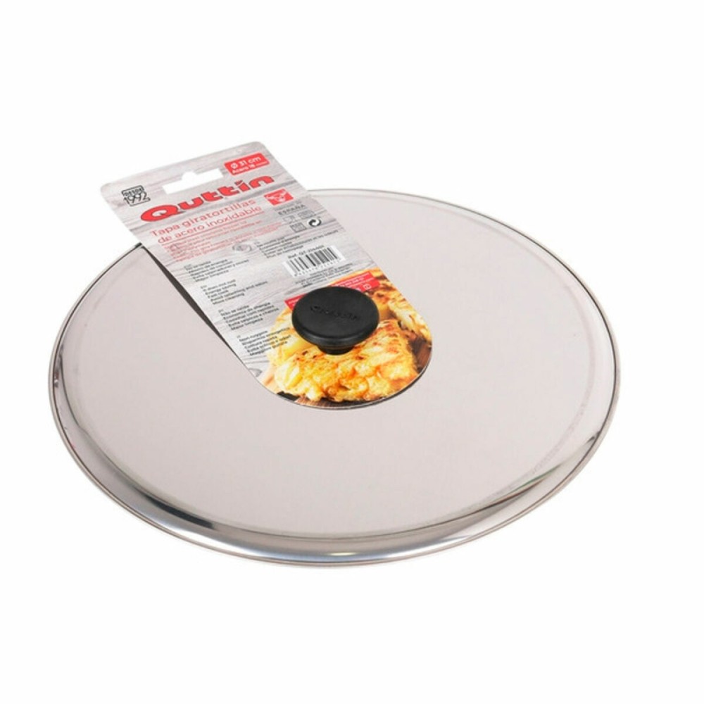 Tortilla-Wendedeckel Quttin 144933 Ø 31 cm 31 x 31 x 4 cm Edelstahl (6 Stück)
