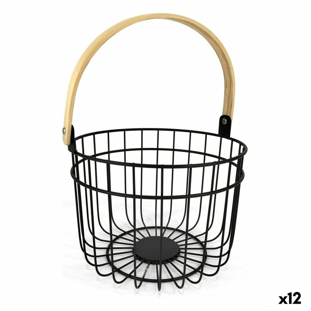 Mehrzweckkorb Quttin Rustic kreisförmig 4 mm 28 x 26,5 x 22 cm (12 Stück)