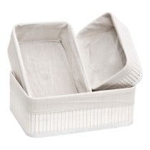 Set of Baskets Confortime Bamboo White