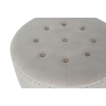 Banquette DKD Home Decor Beige Argenté Polyester Bois MDF 80 x 80 x 43 cm