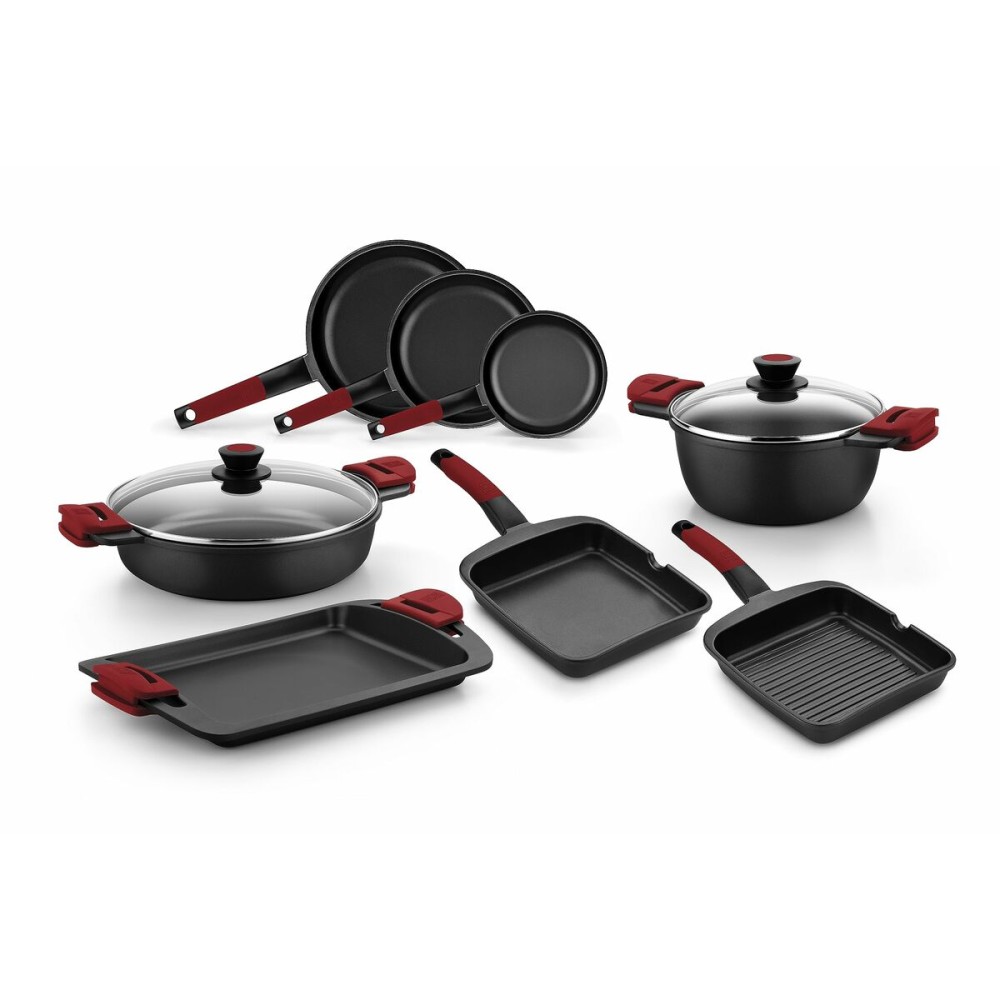 Non-stick frying pan BRA A411224 Ø 24 cm Black Red Stainless steel Aluminium