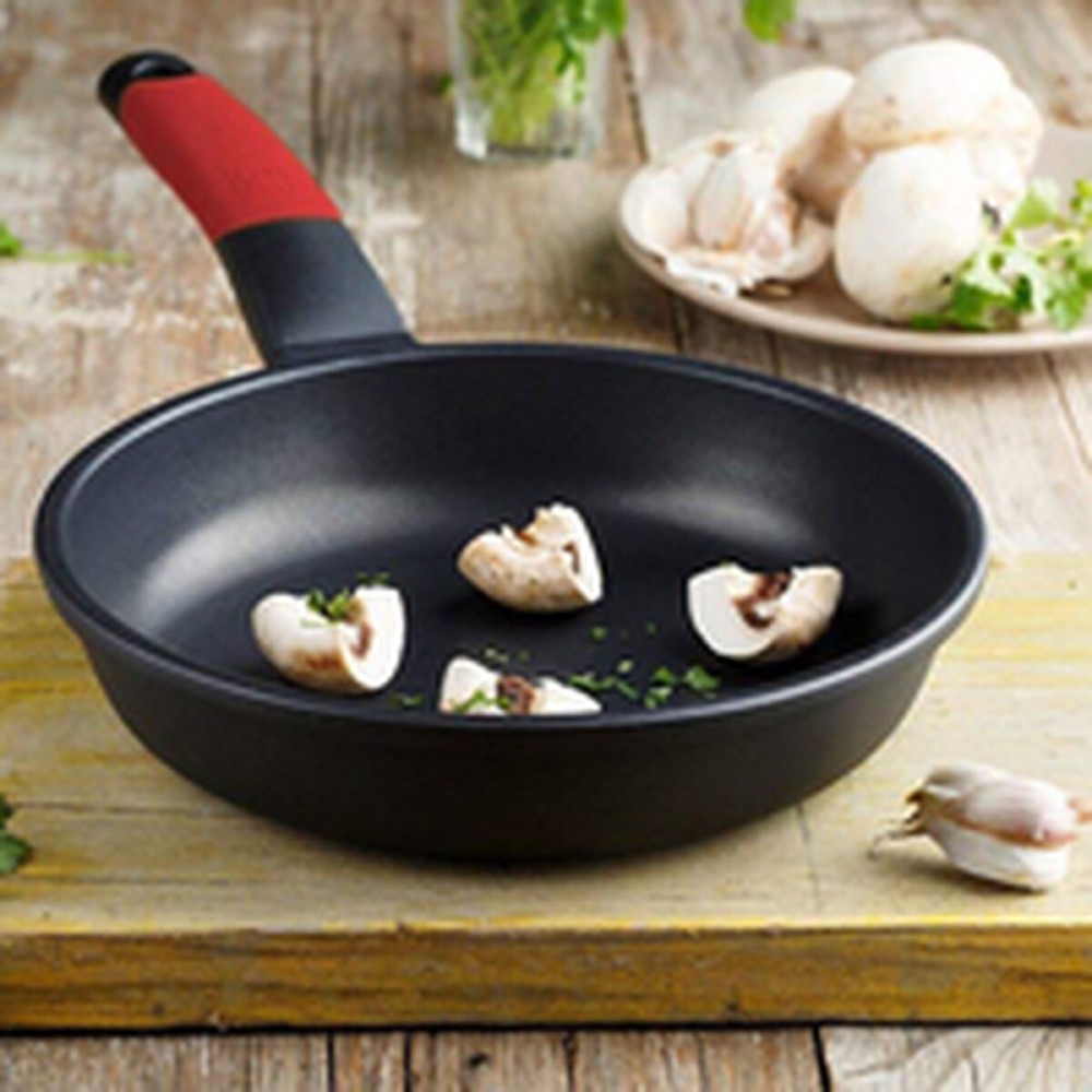Non-stick frying pan BRA A411224 Ø 24 cm Black Red Stainless steel Aluminium