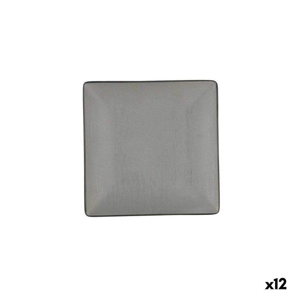 Flacher Teller Bidasoa Gio Schwarz Kunststoff 18 x 18 cm (12 Stück)