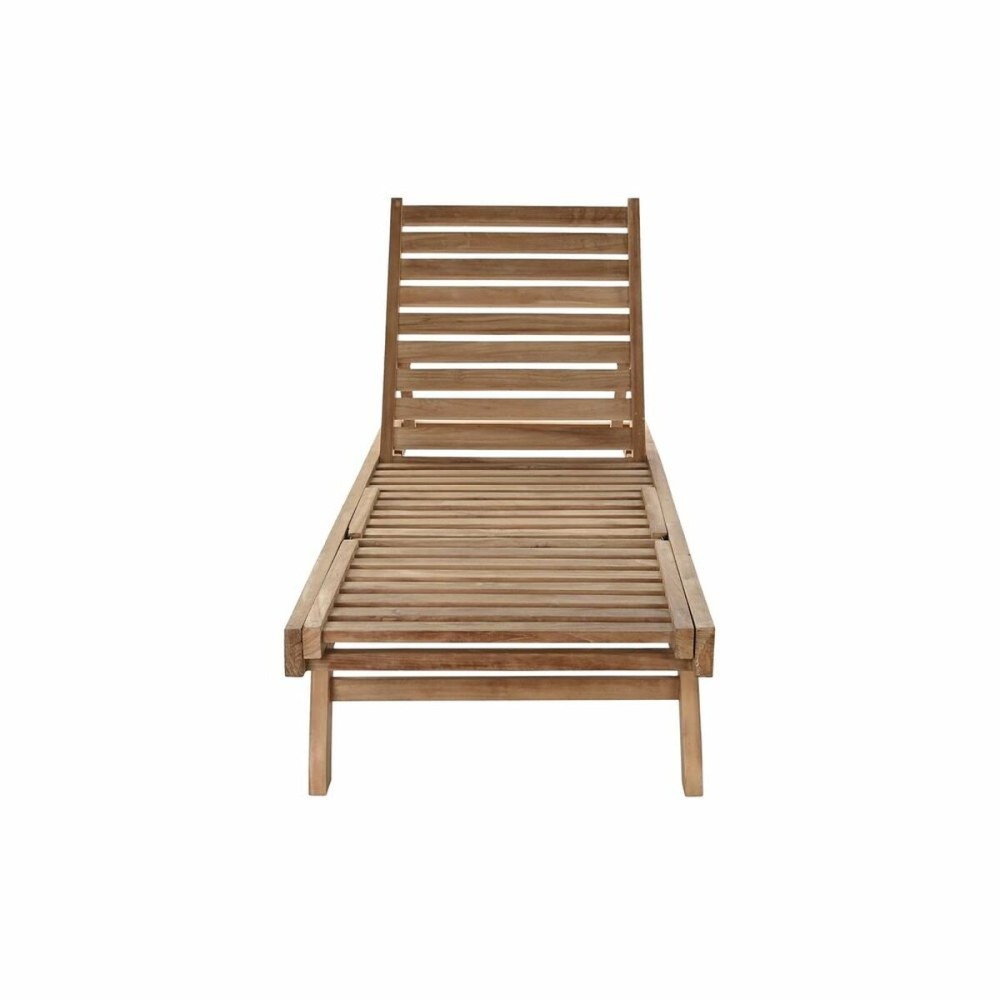 Sun-lounger DKD Home Decor Brown With wheels Teak (200 x 65 x 36 cm)