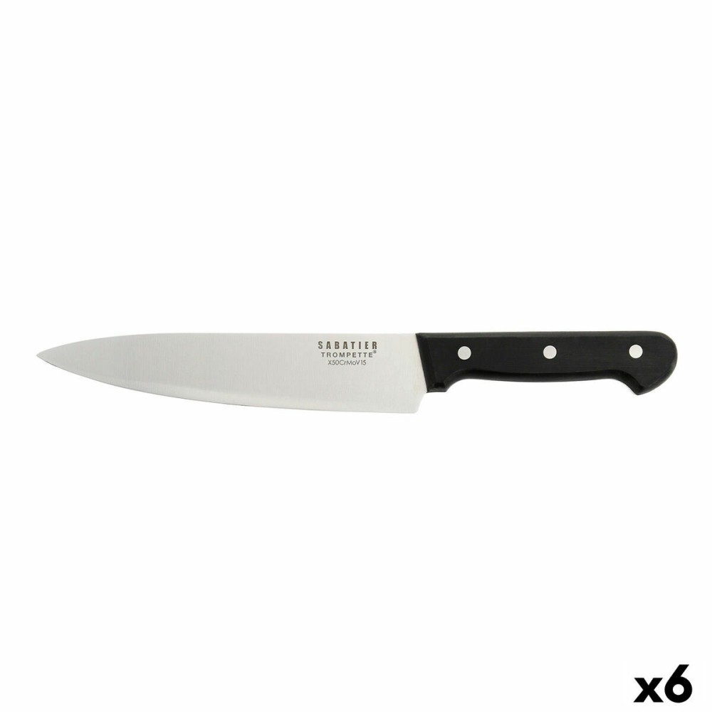 Chef Messer Sabatier Universal Schwarz Metall 20 cm (6 Stück)