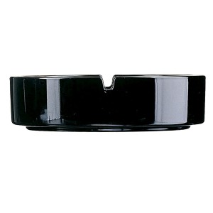 Ashtray Arcoroc 6 Units Stackable Set Black Glass 10,7 cm