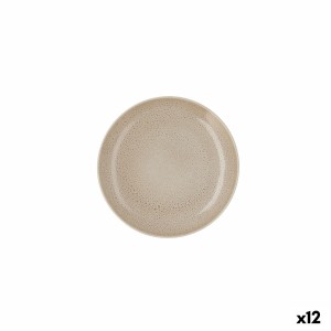 Flacher Teller Ariane Porous Beige aus Keramik Ø 21 cm (12 Stück)