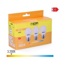 Packung mit 3 LED-Glühbirnen EDM G 5 W E27 Ø 4,5 x 8 cm (3200 K)