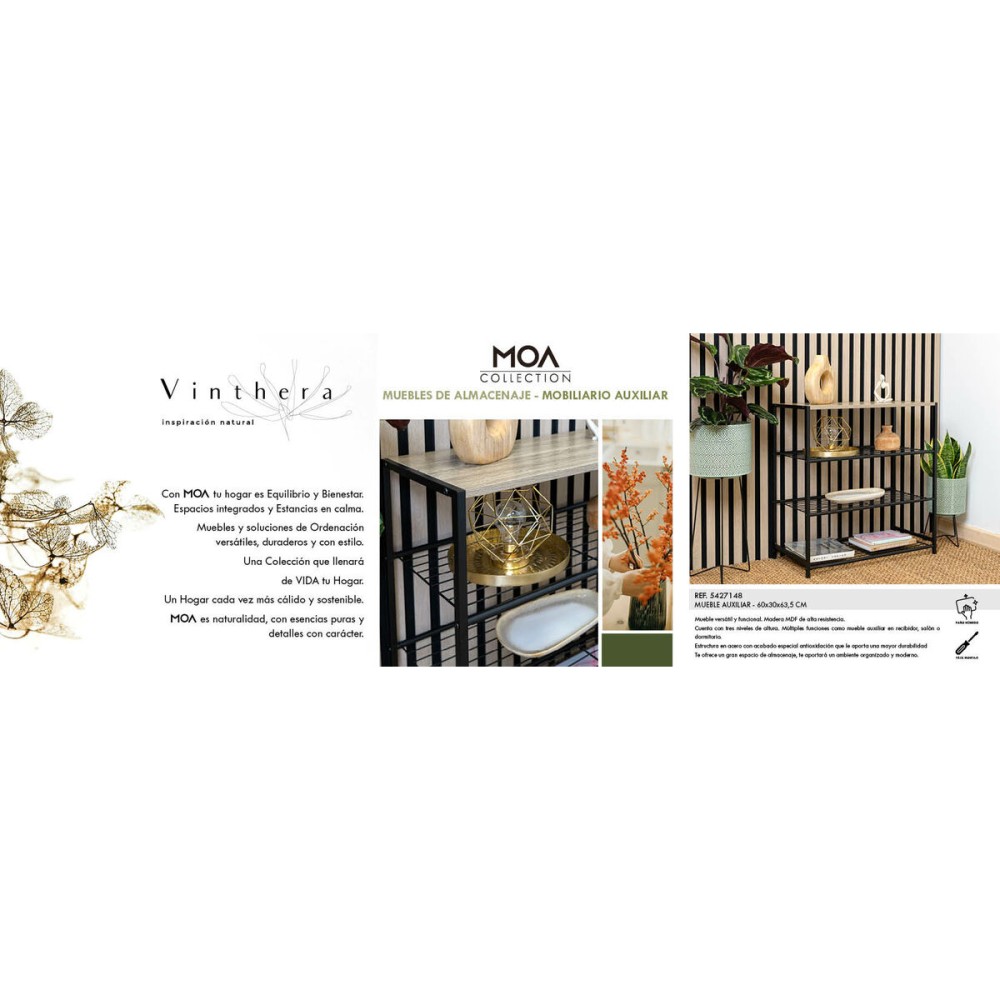 Shelves Vinthera Moa Metal MDF Wood 60 x 30 x 63,5 cm (3 Units)