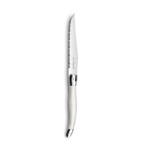 Steakmesser-Set Lou Laguiole Rustic Weiß Metall 13 cm Fleischwaren (6 Stück)