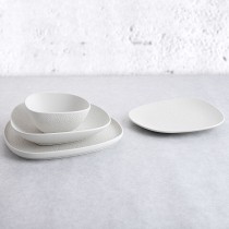 Bol Bidasoa Fosil Blanc Céramique Carré