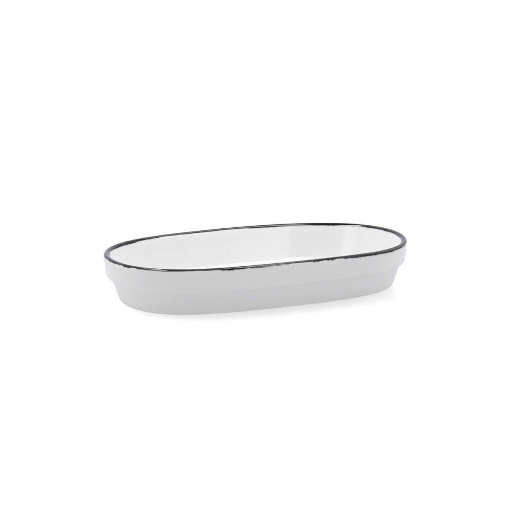 Tablett für Snacks Ariane Vital Filo Weiß Schwarz aus Keramik Tonerde 17,3 x 2,6 x 10 cm (8 Stück)