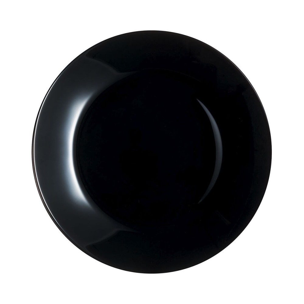 Flacher Teller Luminarc Zelie Negro Schwarz Glas Ø 25 cm (12 Stück)