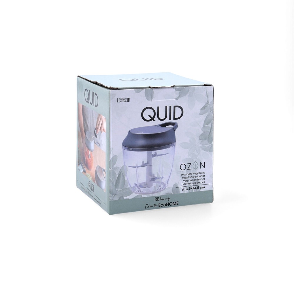 Manual vegetable chopper Quid Ozon Grey Metal 13,5 x 12 x 14,5 cm (12 Units)