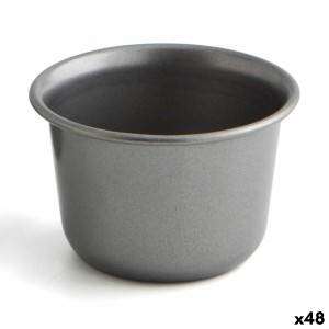 Flan Mould Quid Sweet Grey Black Metal (48 Units)
