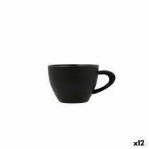 Satz von Kaffeetassen Bidasoa Fosil Schwarz aus Keramik Tonerde 800 ml (12 Stück)