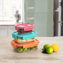 Lunchbox hermetisch Luminarc Pure Box Holy zweifarbig Glas 1,22 L (6 Stück)