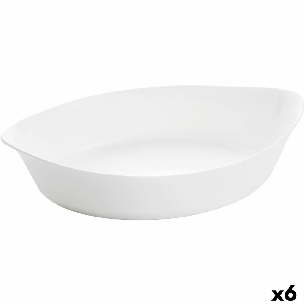 Kochschüssel Luminarc Smart Cuisine Oval Weiß Glas 28 x 17 cm (6 Stück)