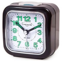 Analoger Wecker Timemark Schwarz Leise mit ton Nachtbetrieb (7.5 x 8 x 4.5 cm)