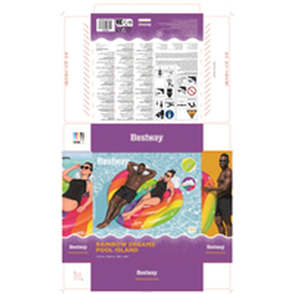 Bestway Île flottante gonflable Arc-en-ciel 175x163 cm Plage et Piscine 43722