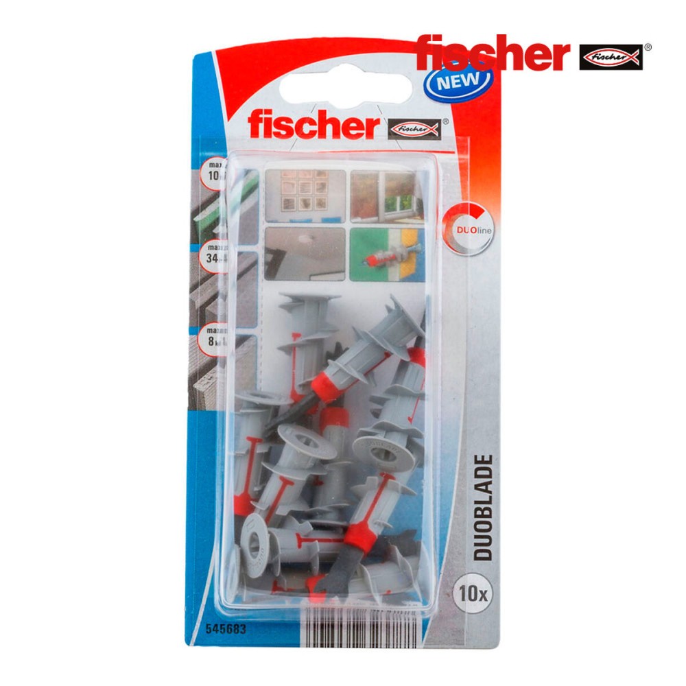 Studs Fischer Duoblade Nylon Plastic (10 Units)