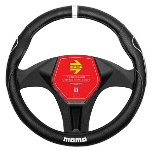 Lenkradabdeckung MOMO MOMLSWC014BWS Schwarz/Weiß Ø 36 cm